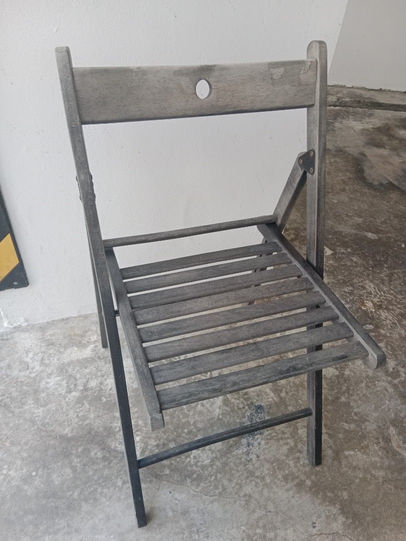 Set of 4 IKEA wooden foldable chairs, Furniture & Home Living, Outdoor