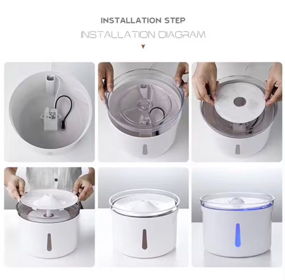 5L Automatic Pet Cat Dog Drinking Water Fountain with 5 pieces of