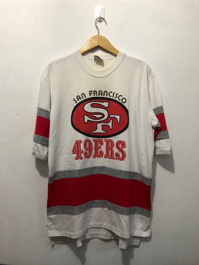 80s San Francisco 49ers Nutmeg Mills NFL Half Sleeve T Shirt 