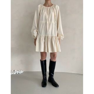工裝連身裙 米色 韓代