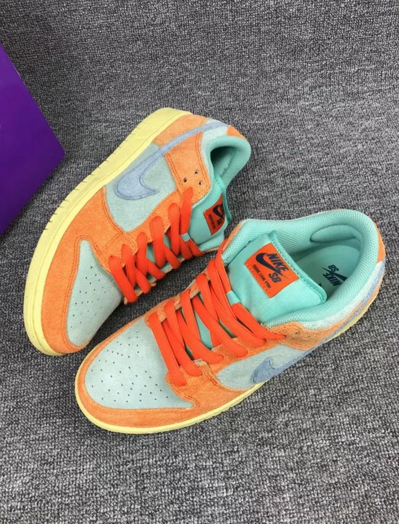 🌈 Nike Dunk SB Low Orange and Emerald Rise 低幫板鞋男女同款橙青色