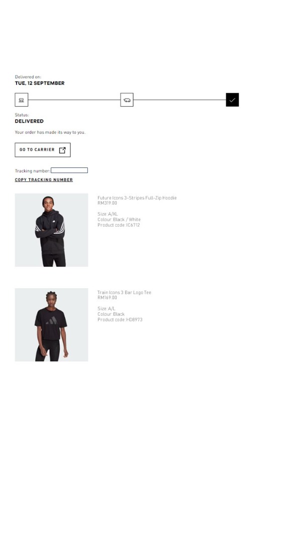 Adidas tracking outlet number