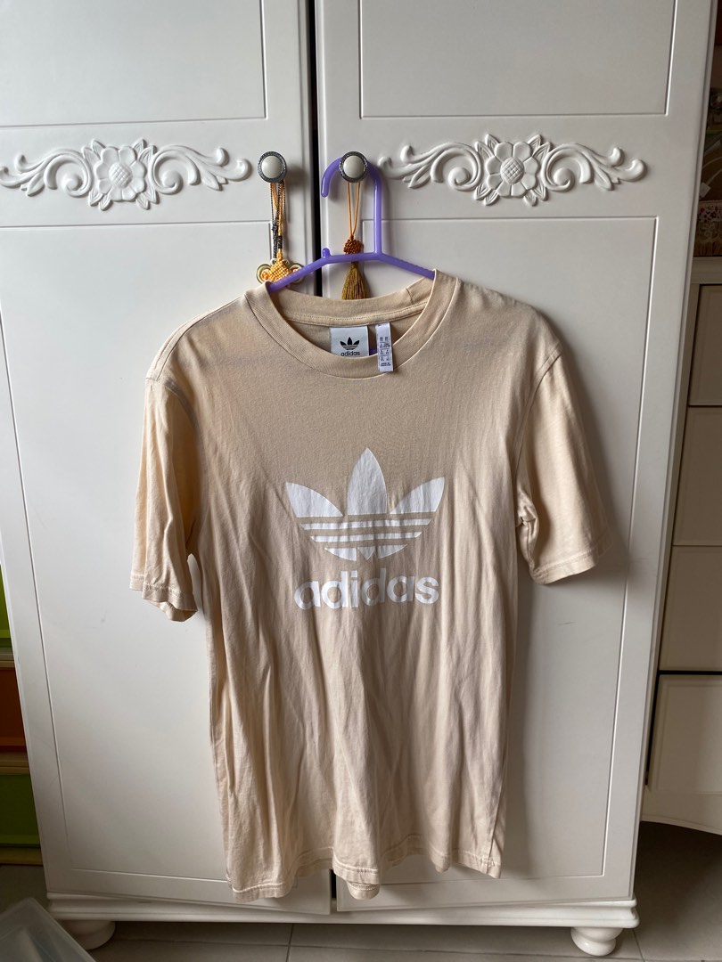 Adidas originals trefoil clearance oversized sweatshirt in cream