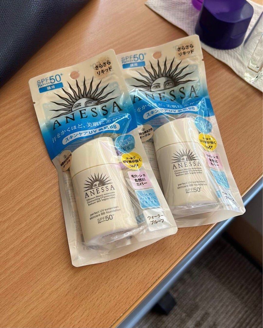 Anessa Perfect UV Sunscreen BB Foundation SPF 50 (Category: Face Care) located in Cordova. Submitted by prettyrub_01 (Listing ID 1255769061, Image 2). Description: - Shade no. 1 (light) - Bought in Japan - Provides outstanding sun protection for hours and still has smooth, non-greasy, shiny effect on skin..
