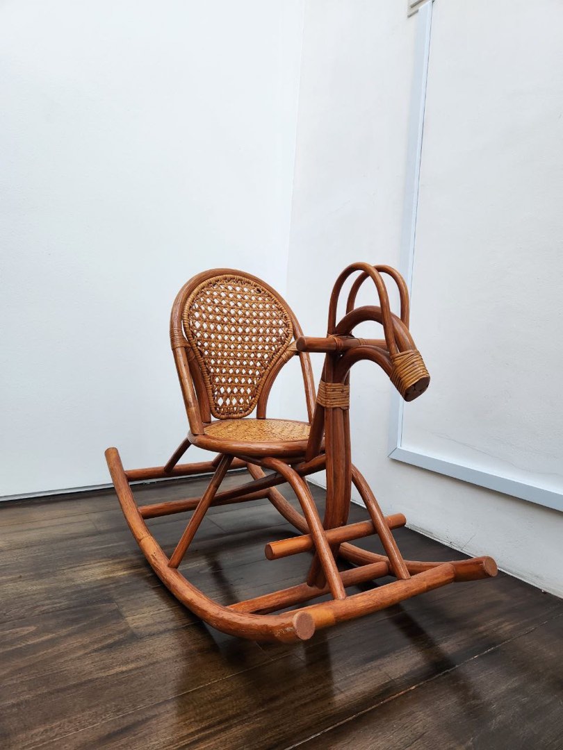 Antique / Vintage Style Rattan Rocking Horse, Babies & Kids, Baby ...
