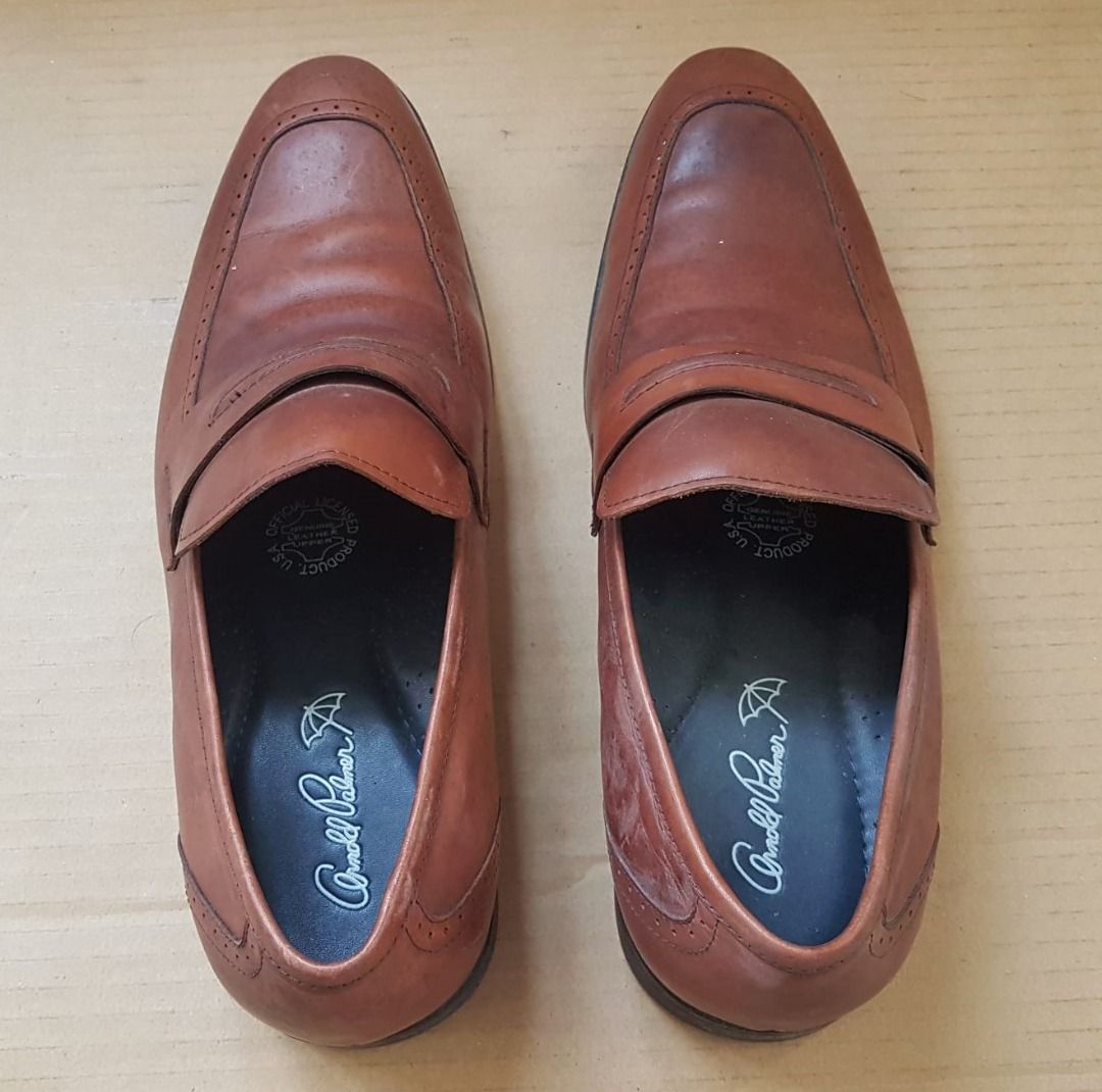 Genuine leather slip on shoes deals