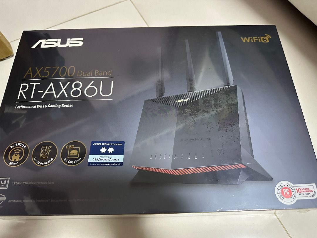 Asus gaming router RT-AX86U, Computers & Tech, Parts & Accessories ...