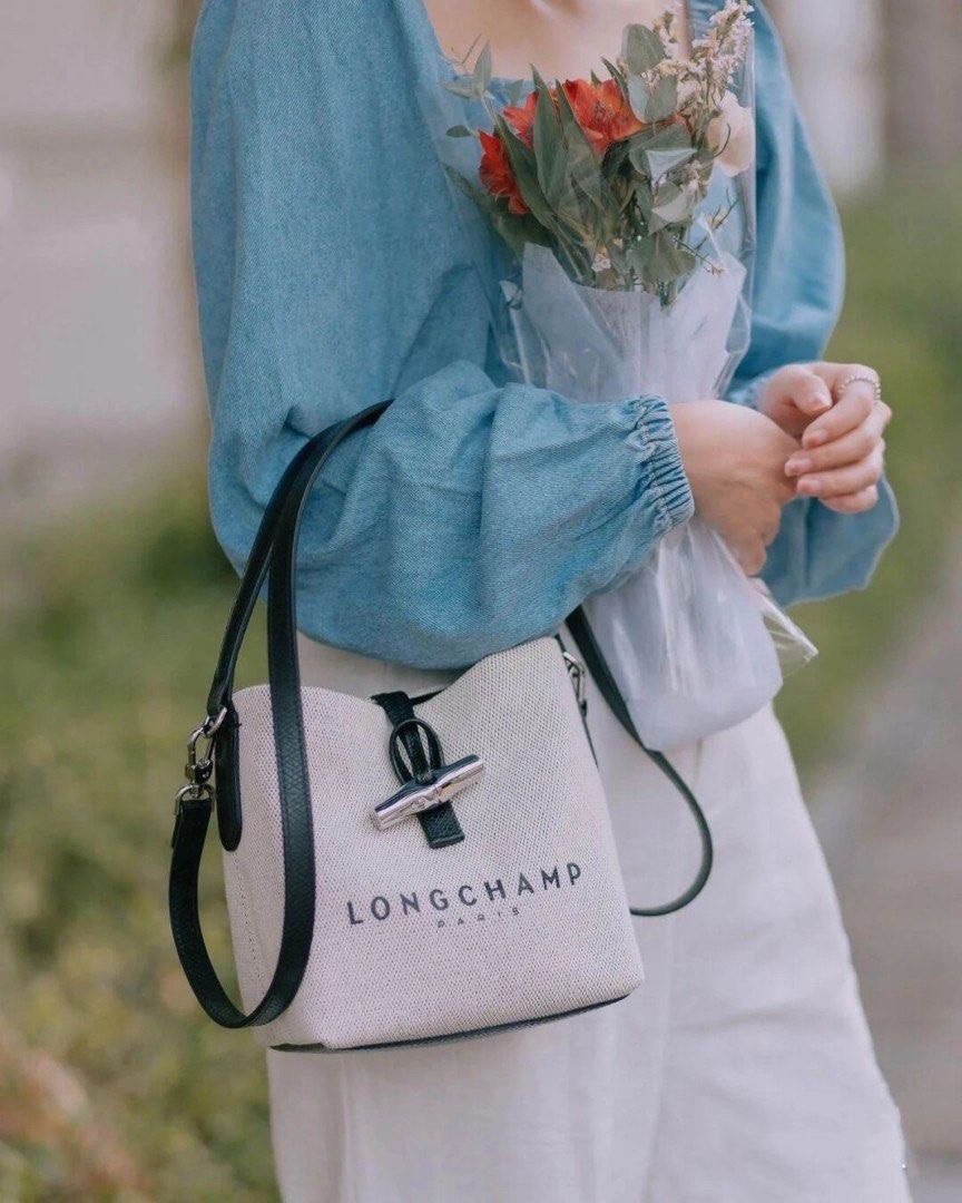 Longchamp Small Roseau Canvas Bucket Bag - Farfetch