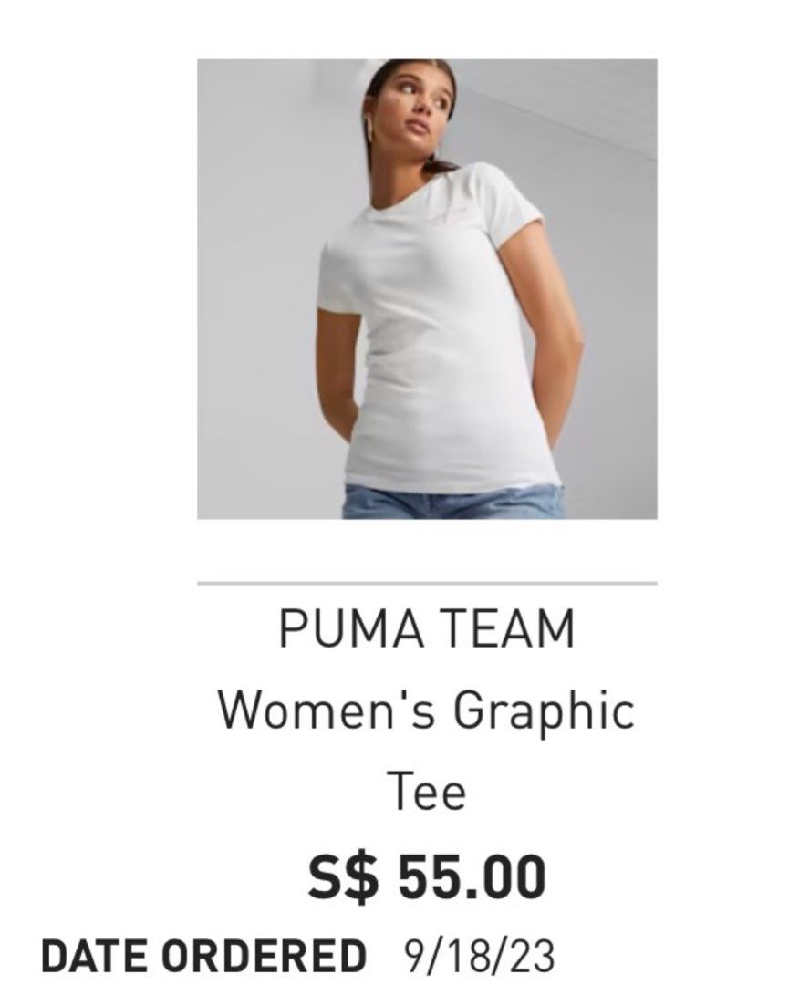 White puma discount t shirt women's