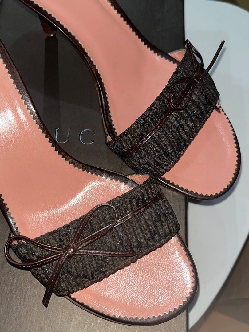 Gucci heels bow sales