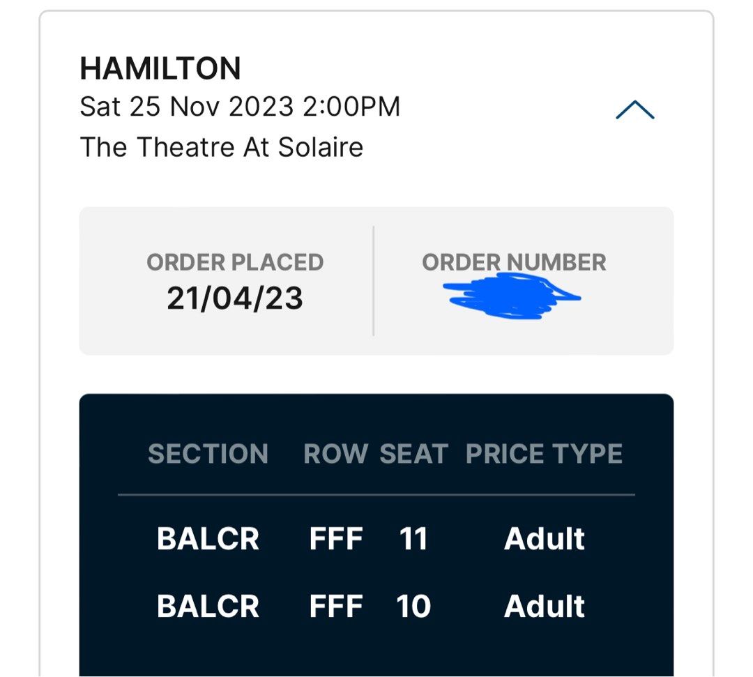 Hamilton tickets saturday store