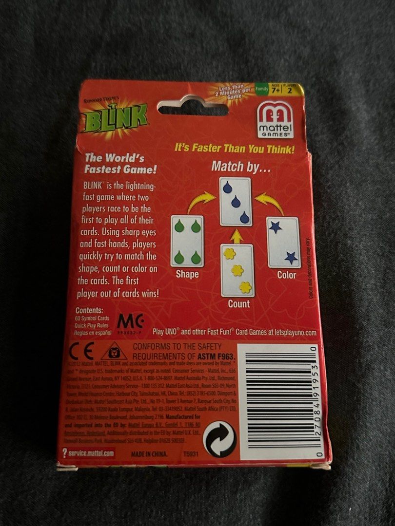 Blink Card Game, Hobbies & Toys, Toys & Games on Carousell