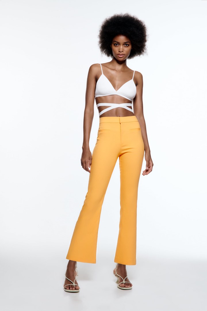 Zara High Waisted Yellow Trousers | Yellow fashion, Clothes design, Zara