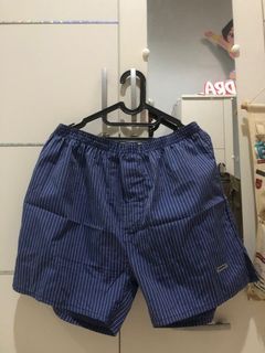 (NEW) Boxer Celana Pendek Pria Biru Garis