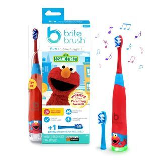 BriteBrush Kids Toothbrush with Elmo - Makes it Fun to Brush Right with Games and Songs
