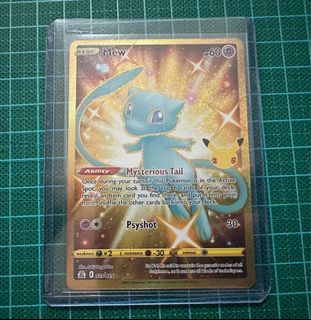 Pokemon Celebrations Gold Shiny Mew Card - 025/025 Pack Fresh 25th  Anniversary