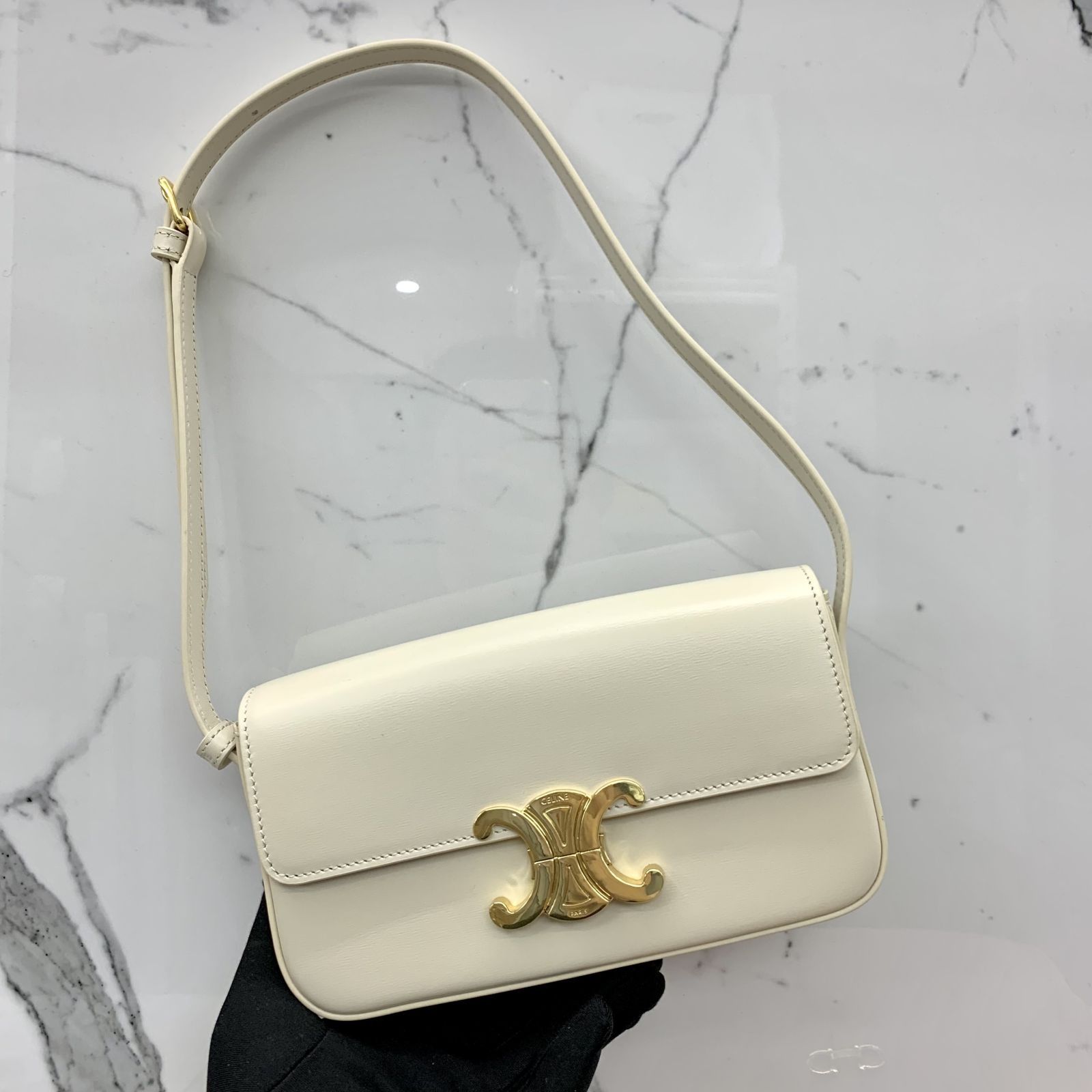 Celine SMALL BUCKET IN TRIOMPHE CANVAS AND CALFSKIN WHITE, Luxury, Bags &  Wallets on Carousell