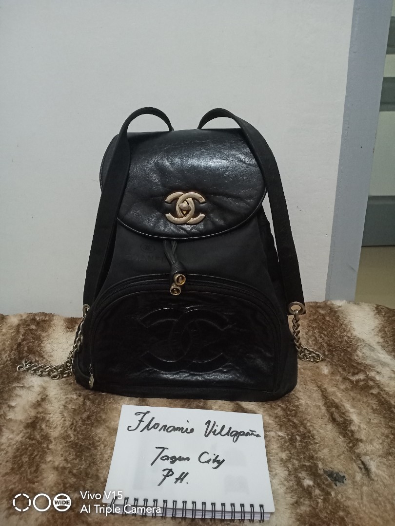 Chanel Mini Phone Holder Backpack Black Caviar Light Gold Hardware –  Madison Avenue Couture