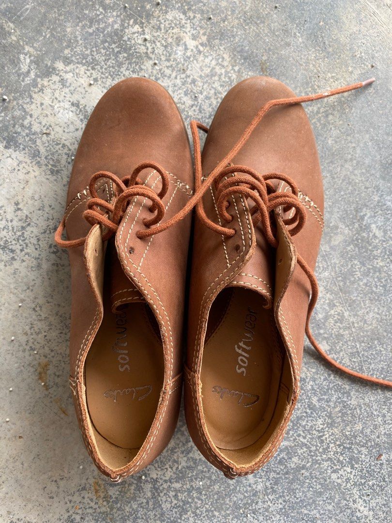 Clarks SoftWear Leather Wedge Boots