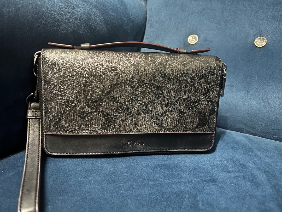 Authentic Coach Double Zip Travel Organizer in Signature Canvas, Luxury