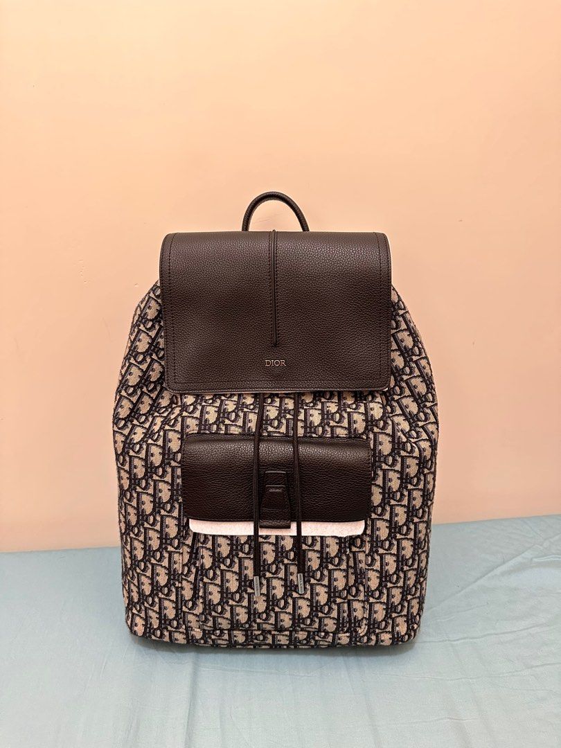 Dior Motion Backpack Oblique Jacquard Grained Calfskin Leather
