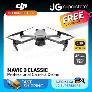 DJI Mavic 3 Classic 5.1K/50fps HD Video Professional Camera Drone with 46-Minutes Flight Time, 15km Transmission Range, Omnidirectional Sensing, and Vivid Hasselblad Color Imaging (DJI RC Remote Control Included) | JG Superstore