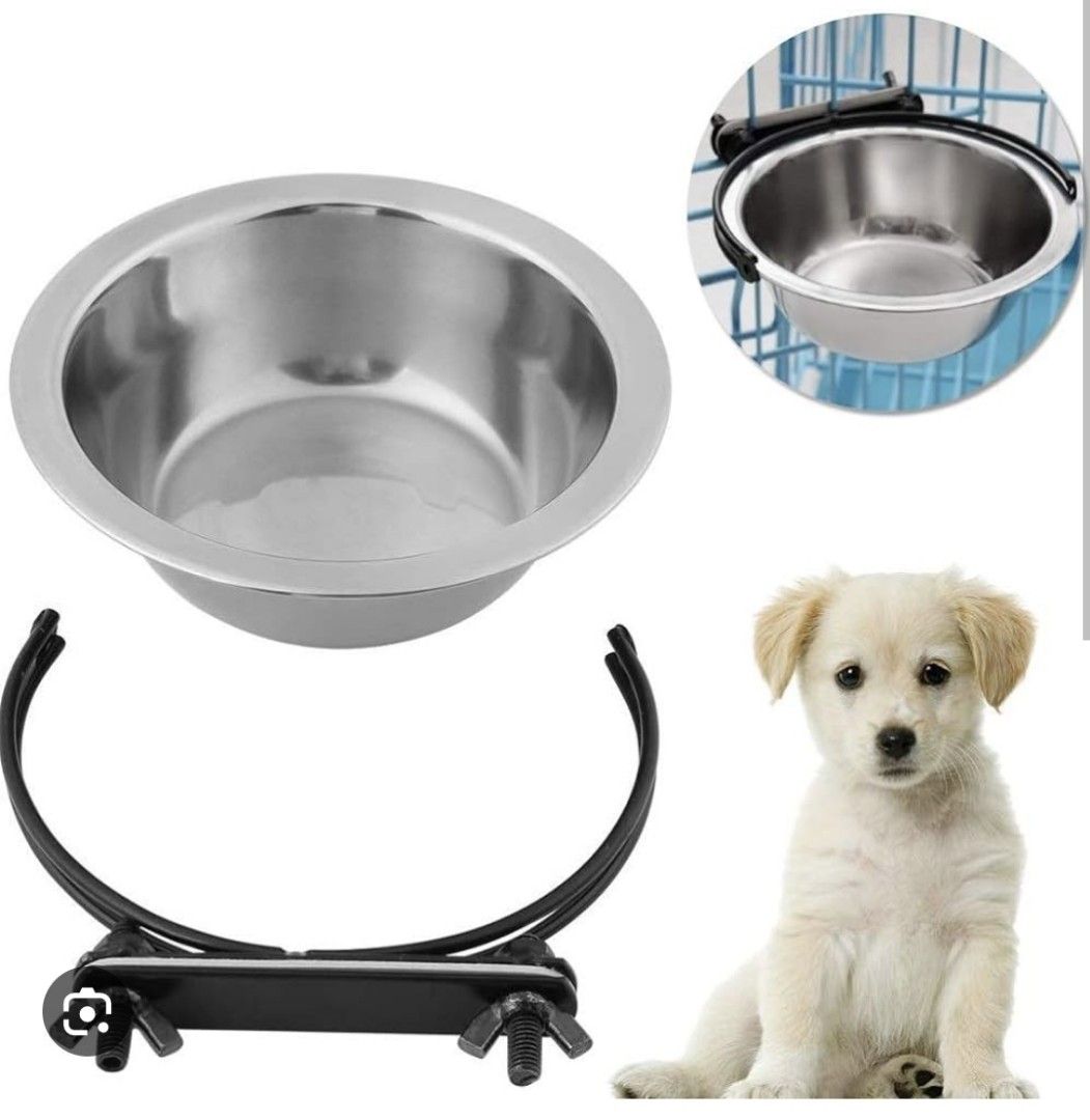 Stationary dog on sale bowls