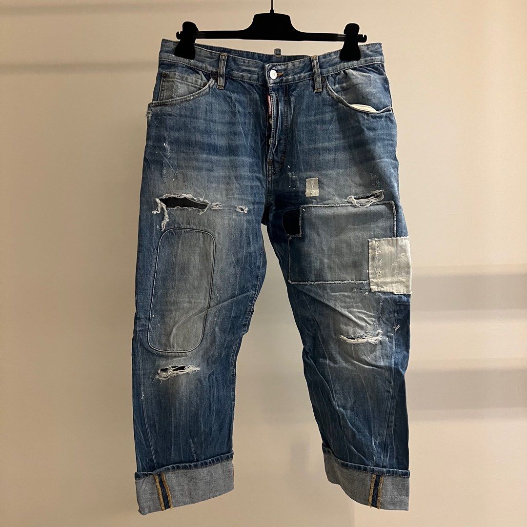 DSQUARED2 藍色牛仔長褲/尺寸48/二手正品, 他的時尚, 褲子, 牛仔褲在