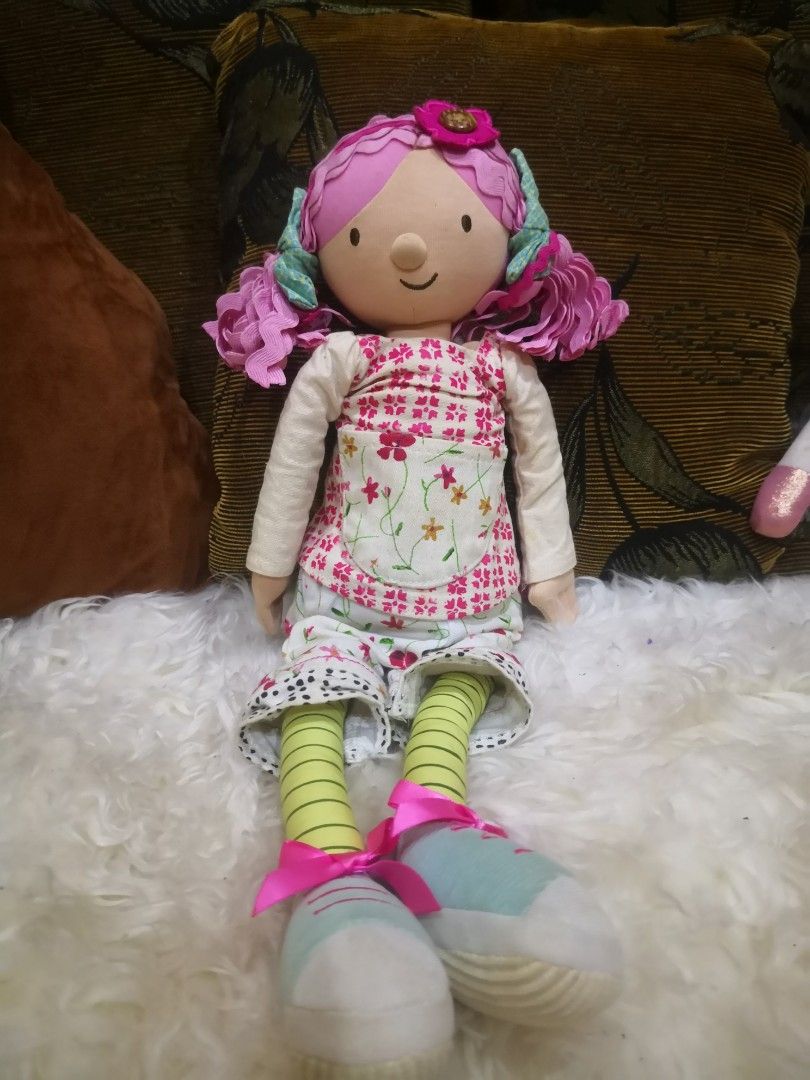 EMILY BUTTON DOLL FLORAL ROCKING HORSE