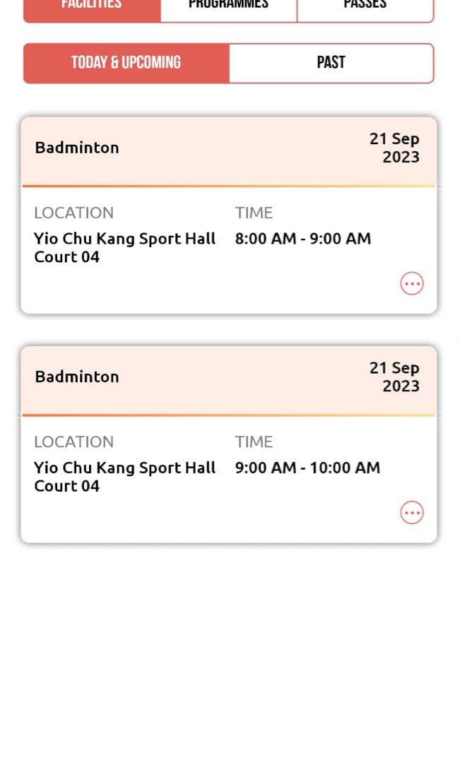 Fast Deal BADMINTON COURT BOOKINGS (21 Sep 2023 Selling ACTIVESG YCK