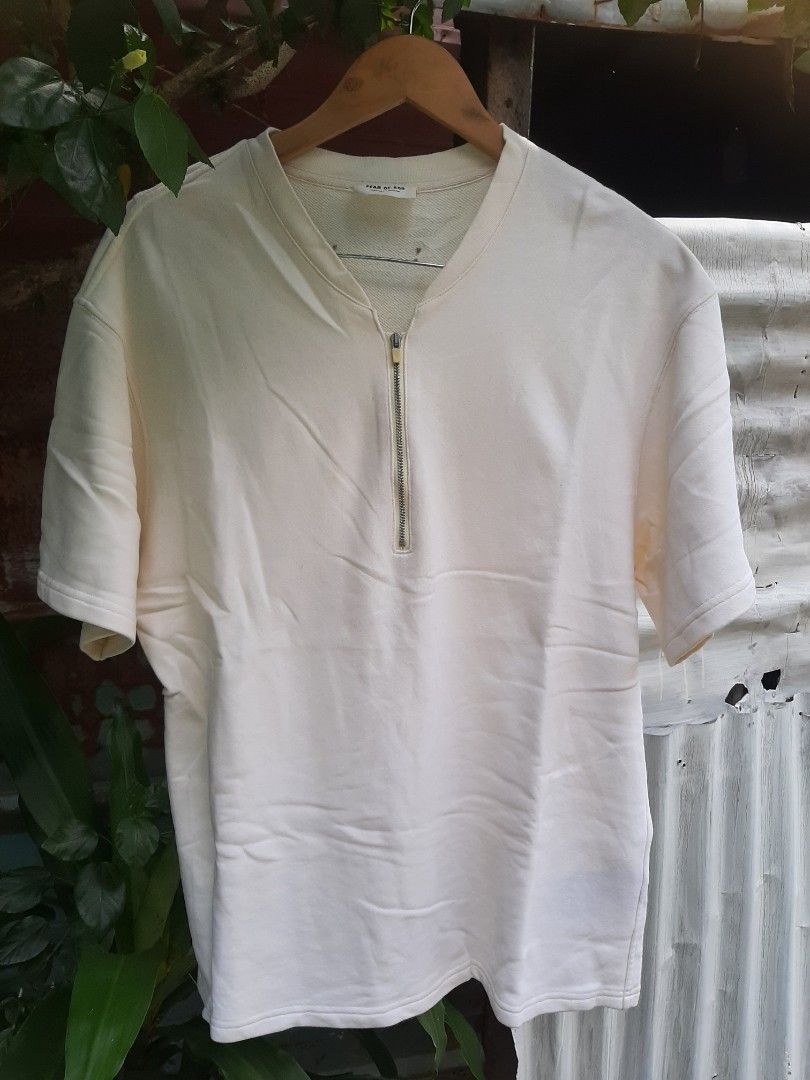 Fear of God Sixth Collection Henley Quarter Zip, Men's Fashion, Tops