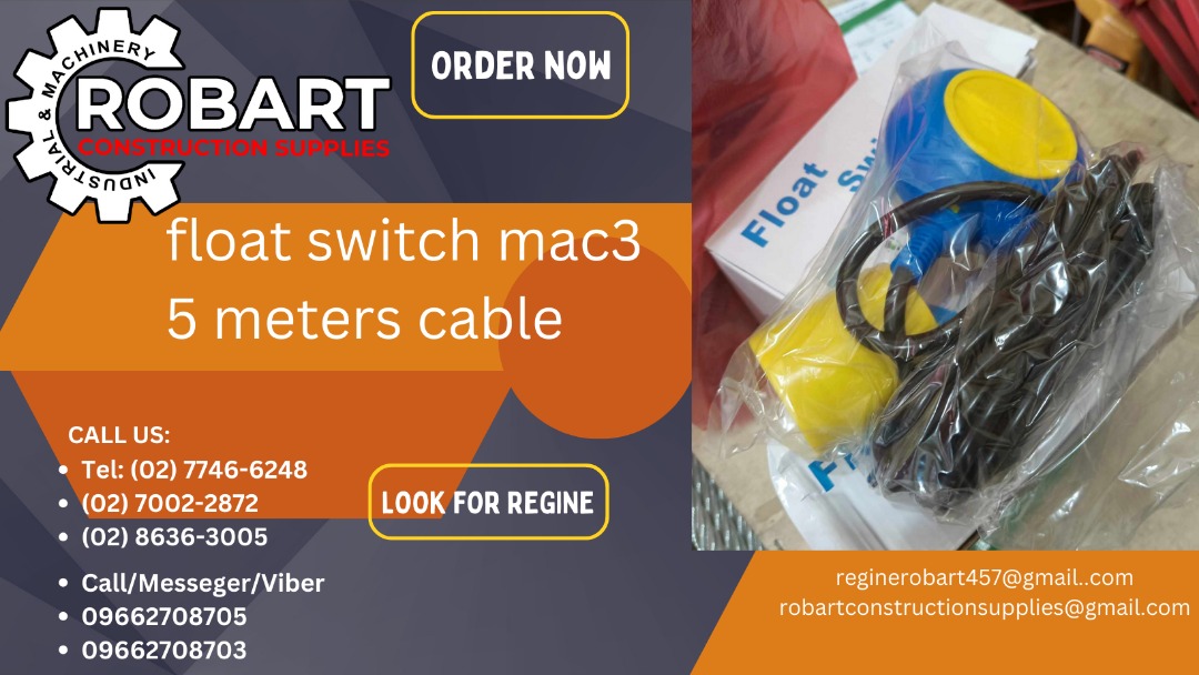 float switch mac3 5 meters cable, Commercial & Industrial, Construction ...