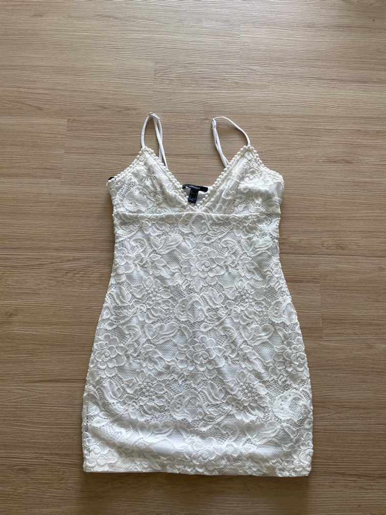 Forever 21 white lace dress deals