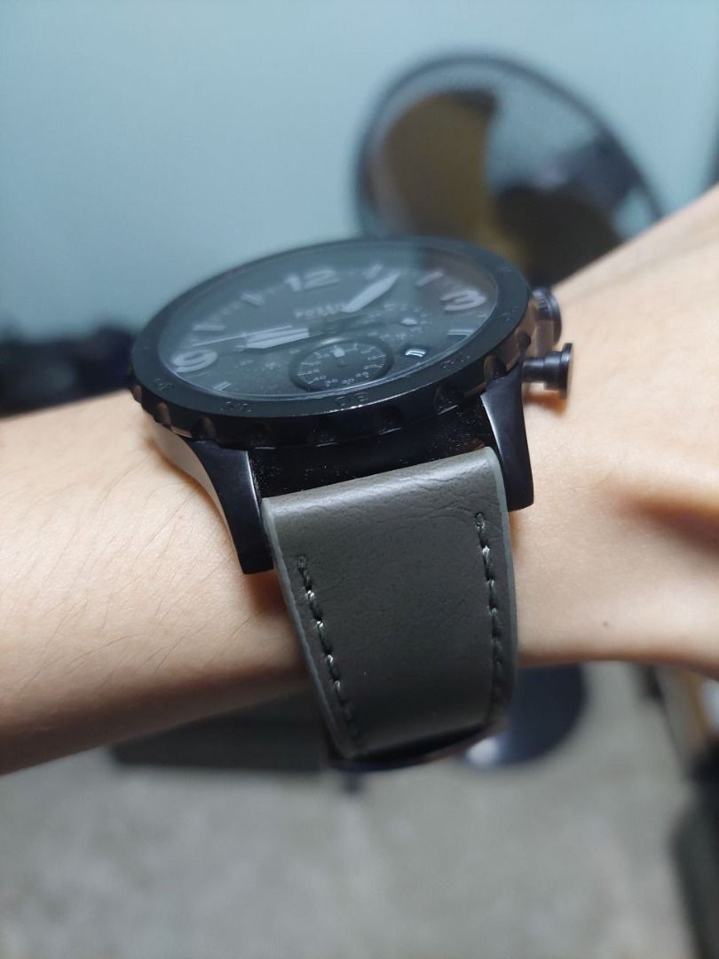 Matte black chronograph watch store