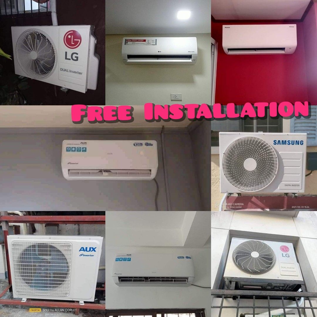 FREE INSTALLATION BRAND NEW AIRCON SPLIT TYPE INVERTER, TV & Home Appliances, Air Conditioning