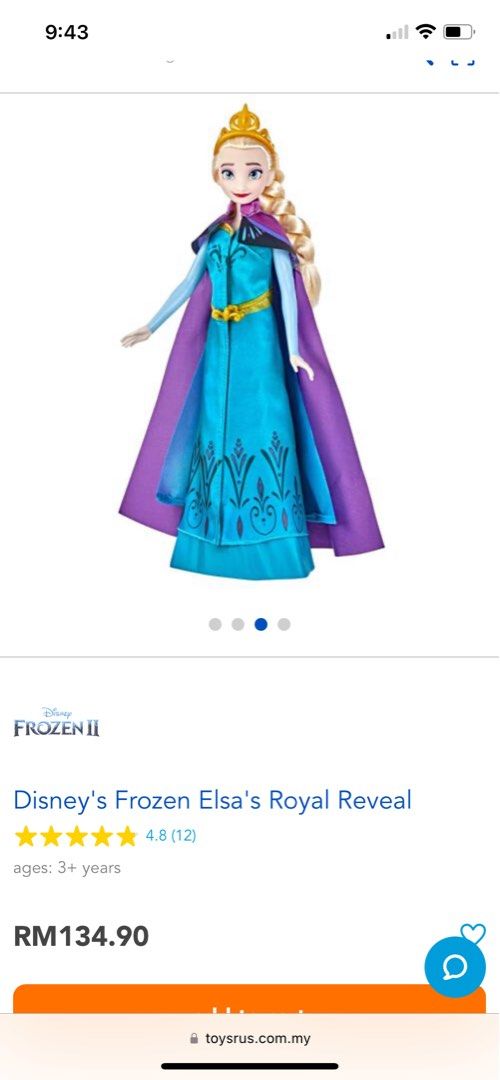  Frozen Disney's Elsa's Royal Reveal, Elsa Doll with 2