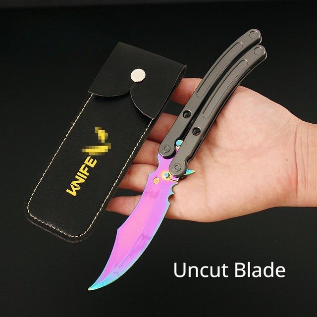 Balisong Trainer Training Butterfly Knife Valorant Full Metal Black Market Colors Melee Weapon