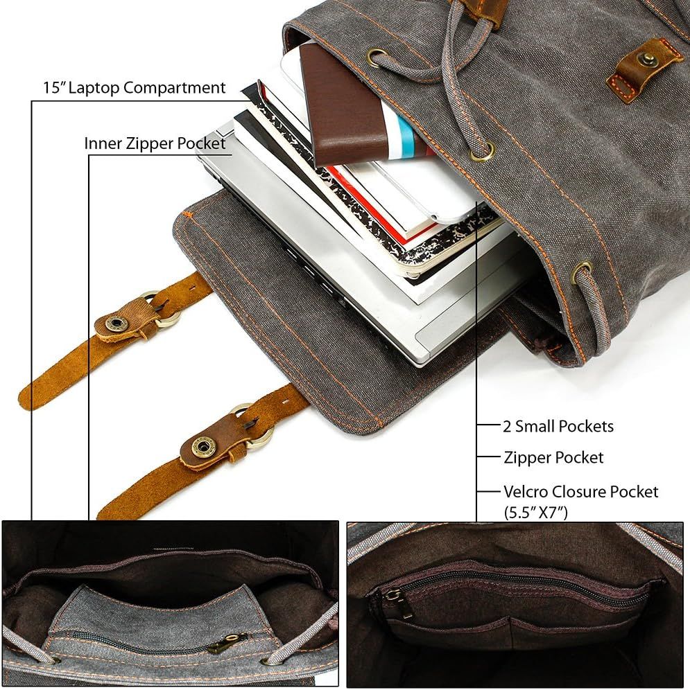 Gearonic men's outdoor sport vintage canvas military pack store