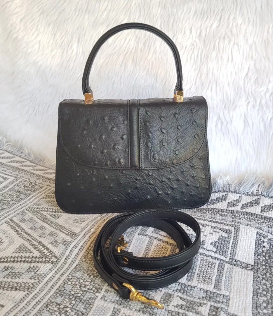 Ostrich mini two way bag (Category: Luxury Bags & Wallets) located in Manila. Submitted by luxuryitems_ph (Listing ID 1255877706, Image 1). Description: From japan. In very good used condition(w minimal rubs) pretty in actual. Add sf..
