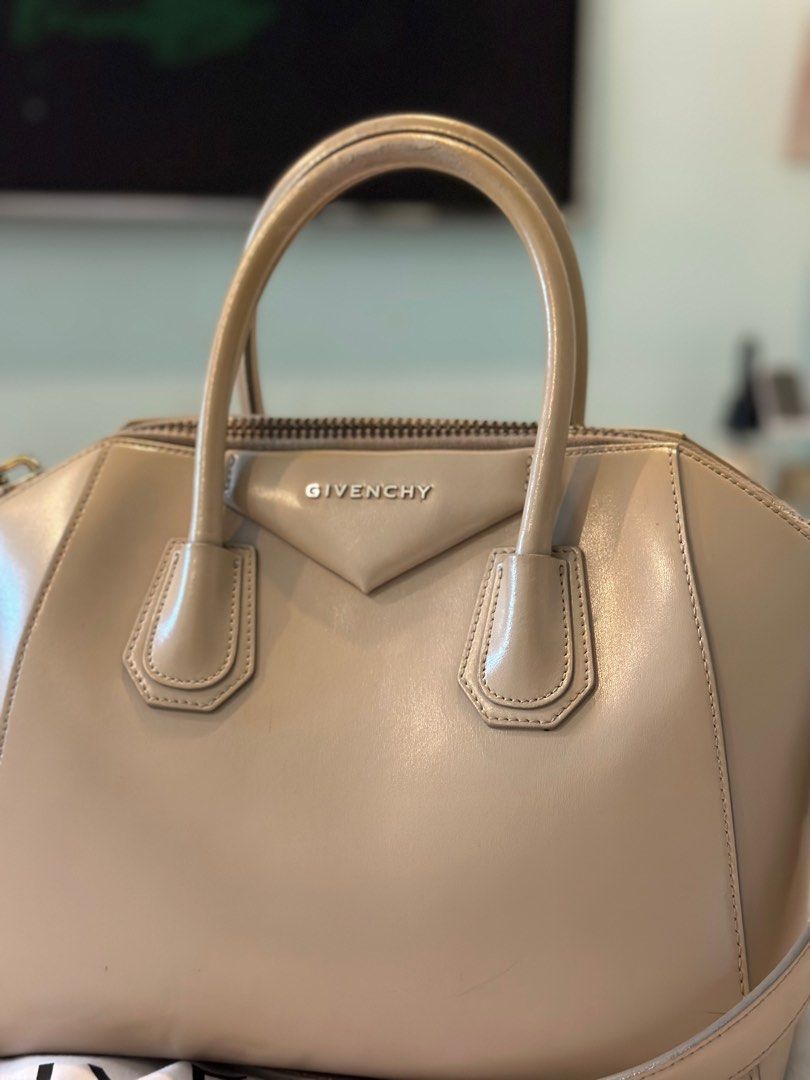 Givenchy Khaki Small Antigona Bag in Metallic