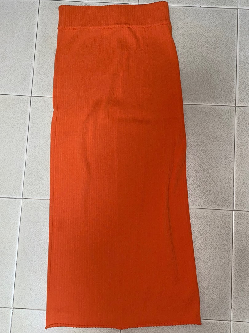 Orange ribbed deals skirt