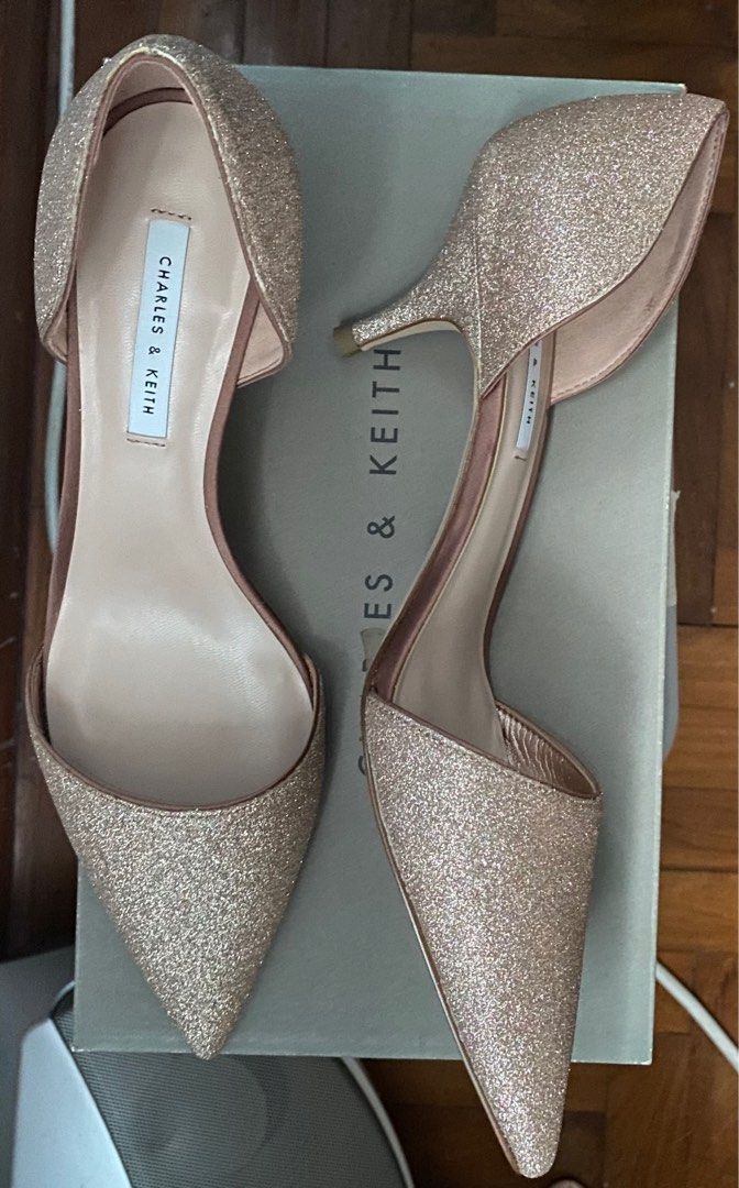 Glitter cheap low heels