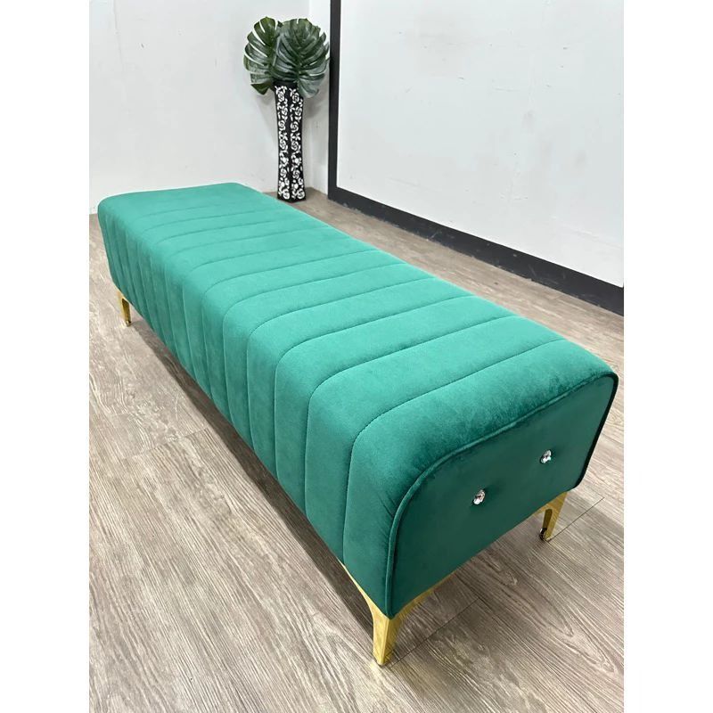 GOLD LEG BENCH CHAIR 4F VELVET LONG STOOL OTTOMAN SOFA