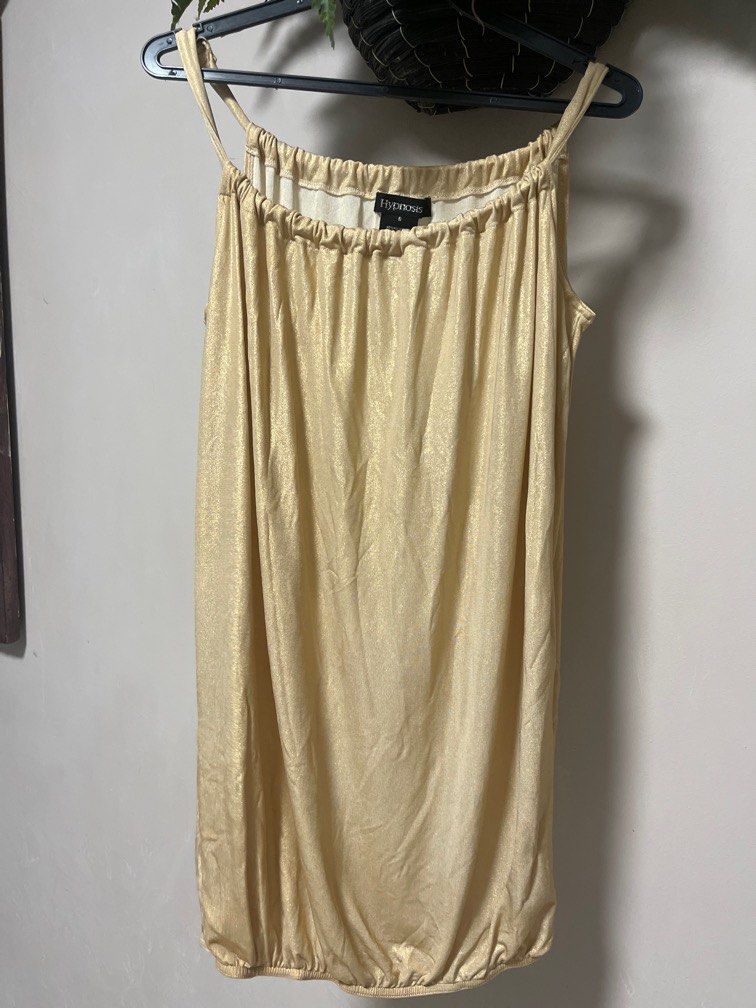 gold metallic polyester dress Women s Fashion Dresses Sets