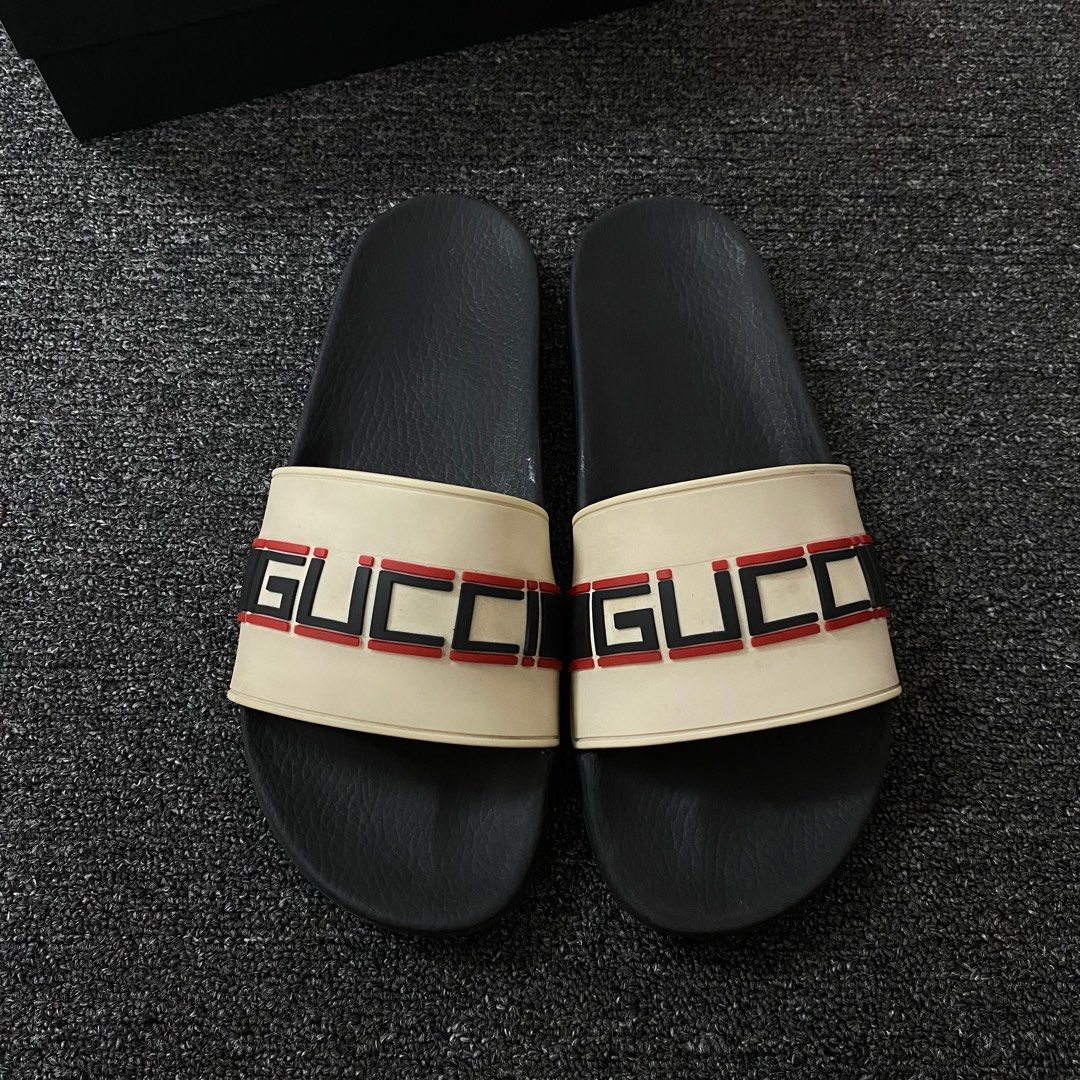 Gucci stripe rubber slide on sale