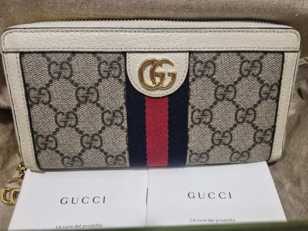 GUCCI Ophidia GG Supreme Round Zipper Long Wallet Beige White 523154 Luxury Bags Wallets on Carousell