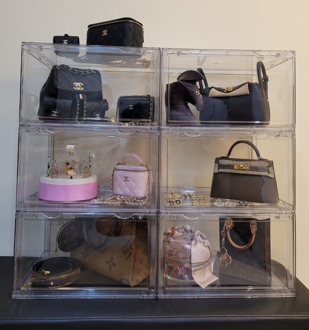 Clear storage hotsell boxes for handbags