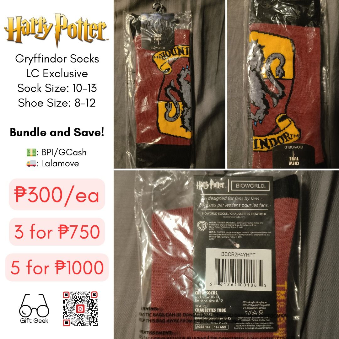 Harry Potter Sorting Hat and House Emblem Socks, Men's Fashion, Watches ...