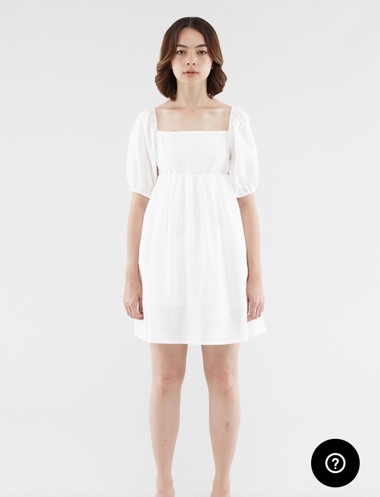 Hazle Linen Empire Waist Mini Dress Women s Fashion Dresses