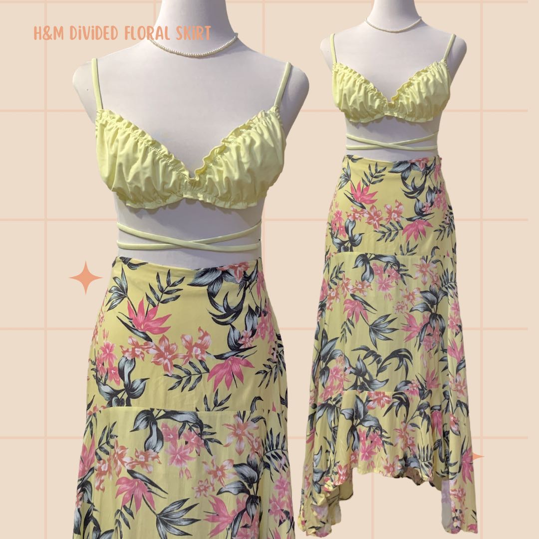 H and discount m yellow skirt